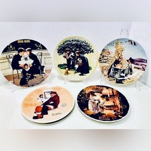 5 Edwin M. Knowles Vintage Collectors Plates American Holiday Series & Christmas
